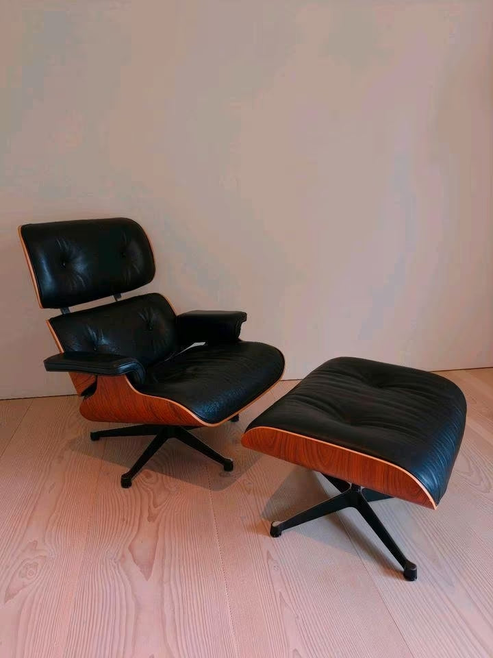 Fauteuil lounge Eames XL et ottoman Vitra Palissandre Original