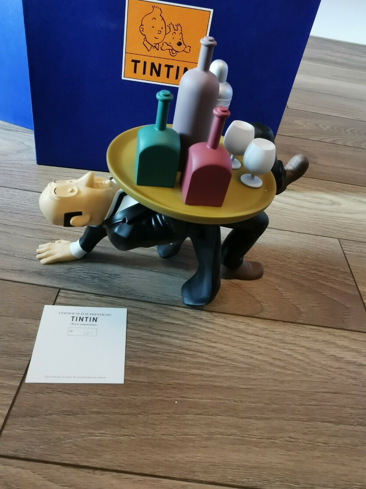 Statuette Tintin Moulinsart originale Nestor Plateau