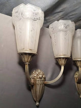 superbe! paire appliques lampe murale art deco 1930
