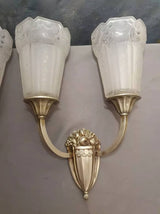 superbe! paire appliques lampe murale art deco 1930