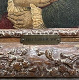 Tableau Ancien Portrait Femme Fleur Peinture Allemande Renaissance 17ème Cadre