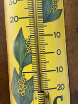PLAQUE ÉMAILLÉE THERMOMÈTRE  AUVERGNE GENTIANE NATURELLE