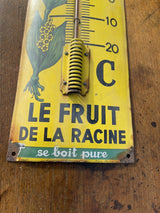 PLAQUE ÉMAILLÉE THERMOMÈTRE  AUVERGNE GENTIANE NATURELLE