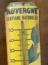 PLAQUE ÉMAILLÉE THERMOMÈTRE  AUVERGNE GENTIANE NATURELLE