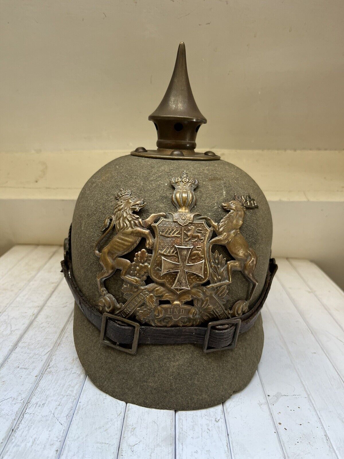 casque à pointe, spiked helmet,pickelhaube, Wurtemberg Mod 95 Ersatz