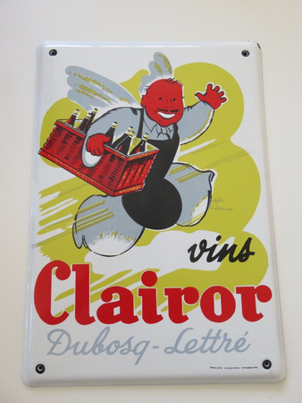 PLAQUE EMAILLEE VINS CLAIROR DUBOSQ LETTRE LEON DUPIN