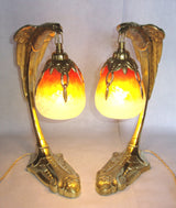 paire de Lampes en Bronze Art Déco