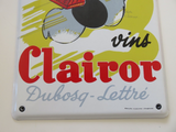 PLAQUE EMAILLEE VINS CLAIROR DUBOSQ LETTRE LEON DUPIN