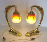 paire de Lampes en Bronze Art Déco