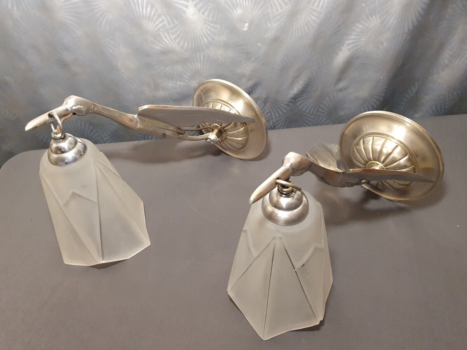 paire appliques lampe murale art deco