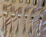 CHRISTOFLE Boîte 12 fourchettes métal argenté modèle RUBANS L=20,5 cm