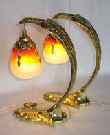 paire de Lampes en Bronze Art Déco