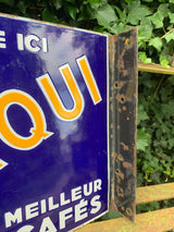 plaque émaillée double face "CAFEXQUI"