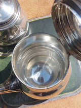 Argent Massif Têtard Frères Service Café 3 pièces Minerve Silber Silver