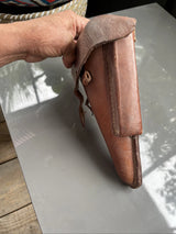 Etui Holster en cuir rigide pour LUGER P08 ( P 08 ) brun brown WW2