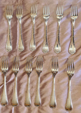 CHRISTOFLE Boîte 12 fourchettes métal argenté modèle RUBANS L=20,5 cm