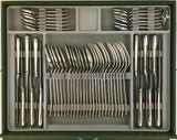 MENAGERE 144 PIECES METAL ARGENTE COFFRET ETAT PROCHE NEUF