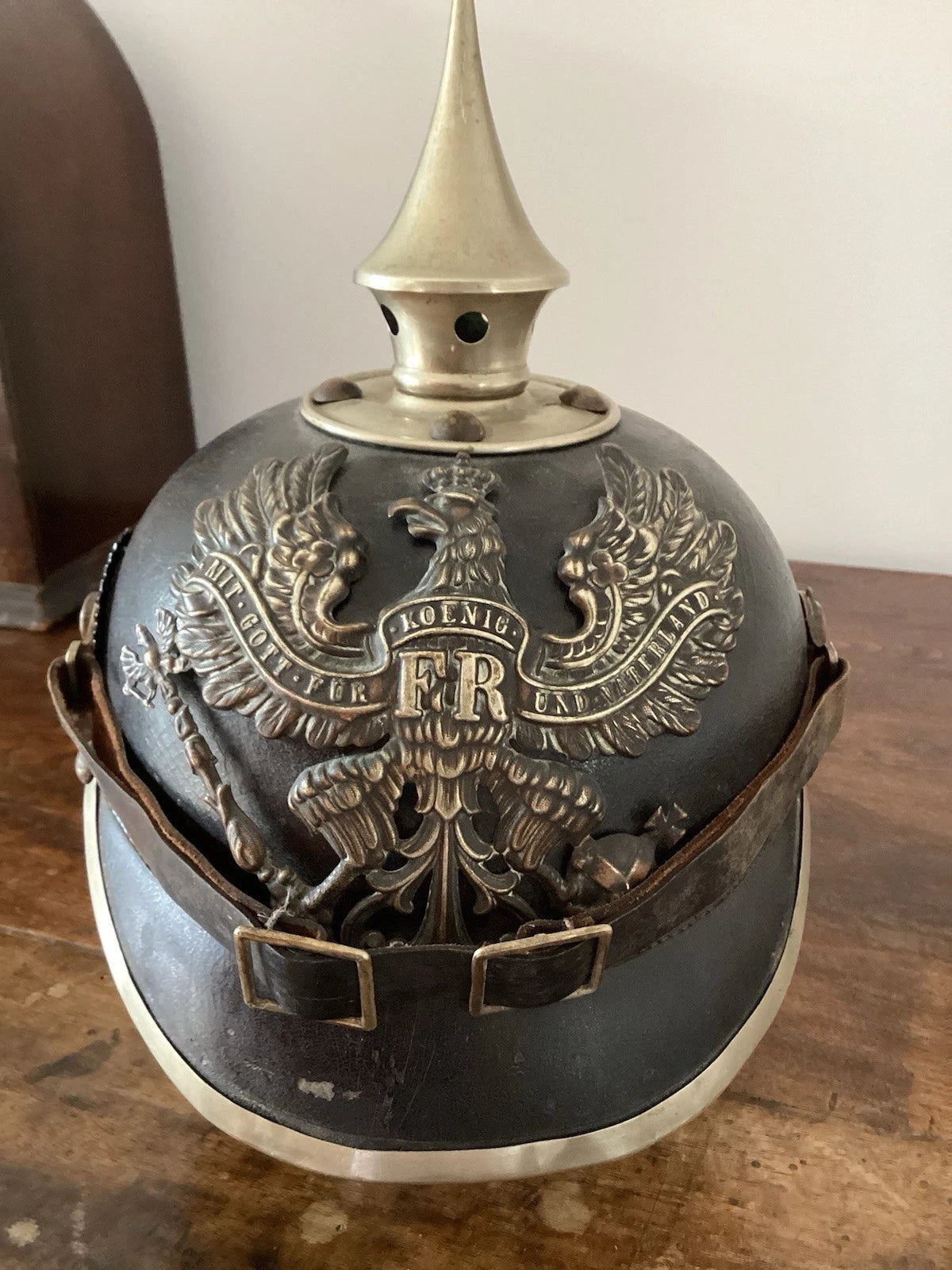 casque à pointe Pickelhaube De Pionnier Allemand 14 18