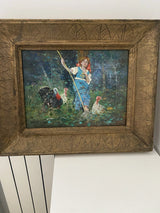 Tableau ancien huile sur toile signé Michetti