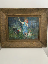 Tableau ancien huile sur toile signé Michetti