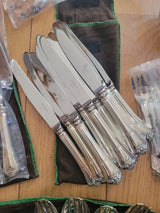 Christofle Ménagère En Métal Argenté Service Complet De 90 Couverts Neuf Parfait