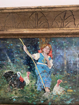 Tableau ancien huile sur toile signé Michetti