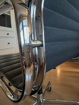 Chaise de bureau Vitra Charles Eames, EA 119, Chaise en cuir chromé,