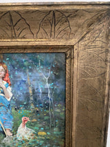 Tableau ancien huile sur toile signé Michetti