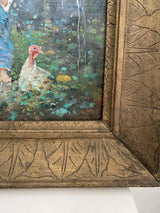 Tableau ancien huile sur toile signé Michetti