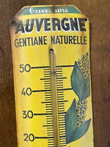 PLAQUE ÉMAILLÉE THERMOMÈTRE  AUVERGNE GENTIANE NATURELLE