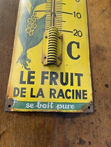 PLAQUE ÉMAILLÉE THERMOMÈTRE  AUVERGNE GENTIANE NATURELLE