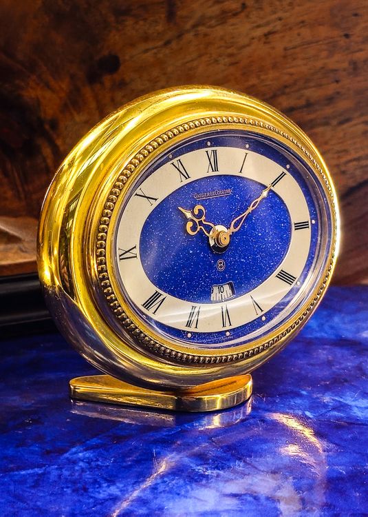 Réveil de table Jaeger-LeCoultre en lapis-lazuli doré